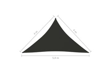 solsejl 4x4x5,8 m oxfordstof trekantet antracitgrå - Antracit - Havemøbler - Solafskærmning - Solsejl