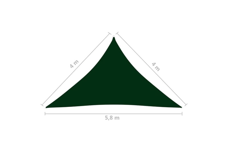 Solsejl 4x4x5,8 m Oxfordstof Trekantet Mørkegrøn - Grøn - Havemøbler - Solafskærmning - Solsejl