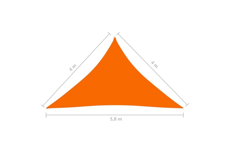 solsejl 4x4x5,8 m oxfordstof trekantet orange - Orange - Havemøbler - Solafskærmning - Solsejl