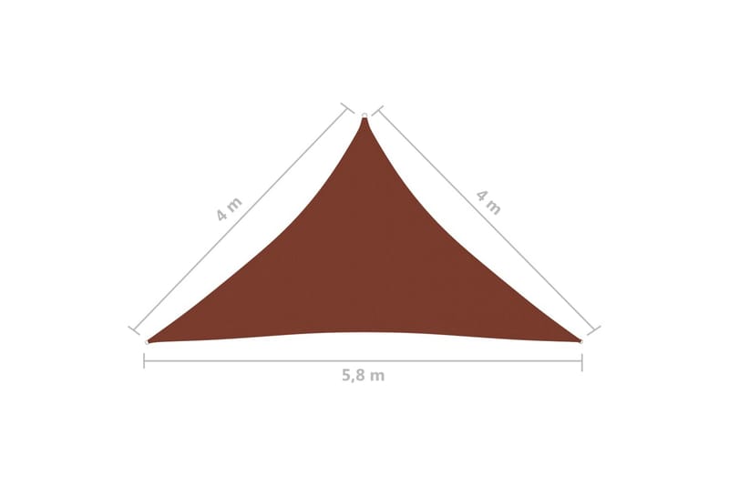 solsejl 4x4x5,8 m oxfordstof trekantet terrakotta - Havemøbler - Solafskærmning - Solsejl