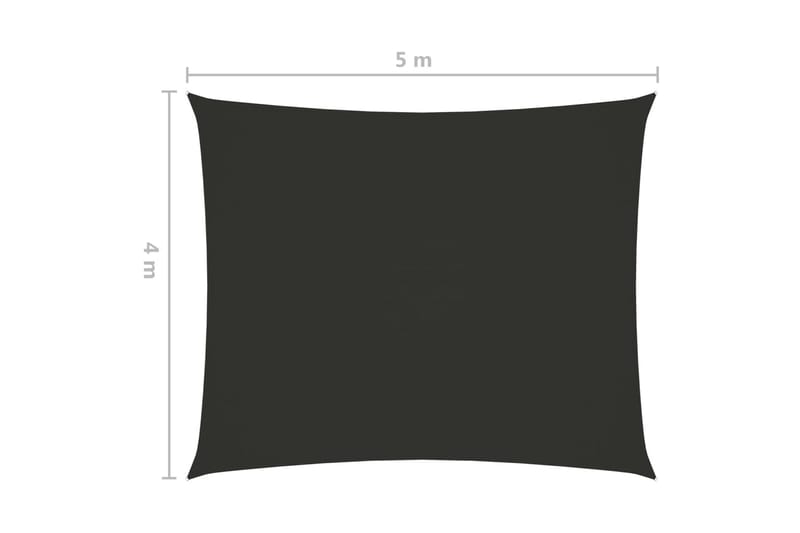 solsejl 4x5 m rektangulær oxfordstof antracitgrå - Antracit - Solsejl