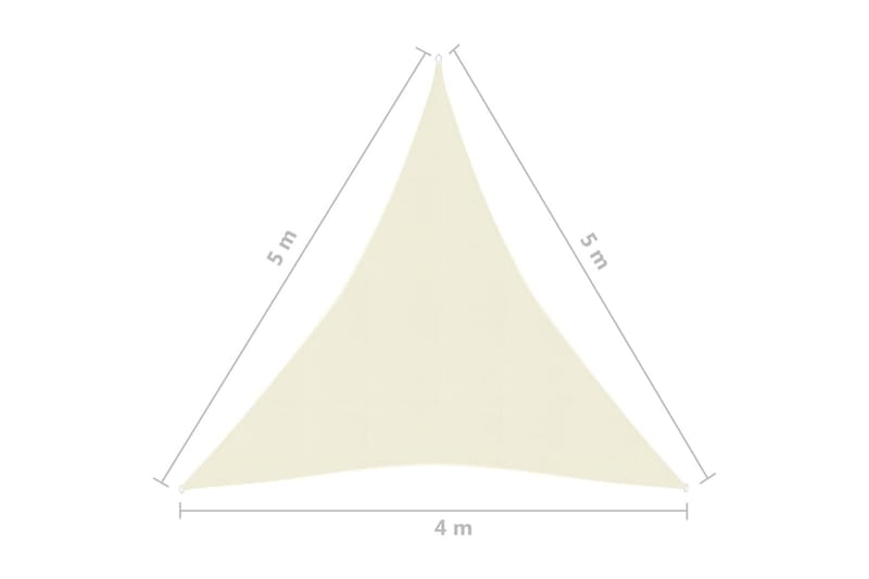 solsejl 4x5x5 m 160 g/m² HDPE cremefarvet - Creme - Havemøbler - Solafskærmning - Solsejl