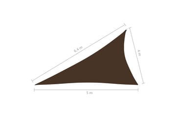 solsejl 4x5x6,4 m trekantet oxfordstof brun - Brun - Havemøbler - Solafskærmning - Solsejl