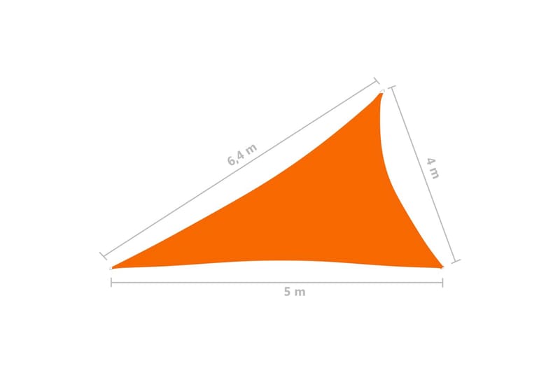 solsejl 4x5x6,4 m trekantet oxfordstof orange - Orange - Havemøbler - Solafskærmning - Solsejl