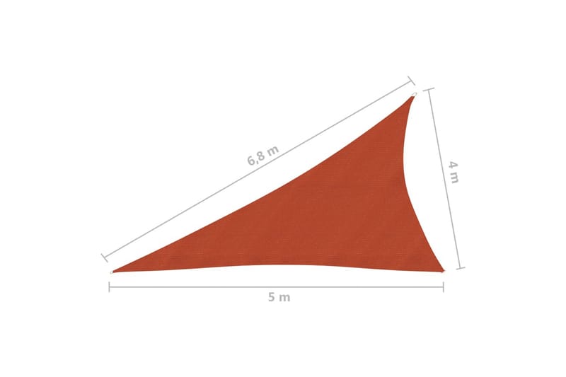 solsejl 4x5x6,8 m 160 g/m² HDPE terrakotta - Havemøbler - Solafskærmning - Solsejl