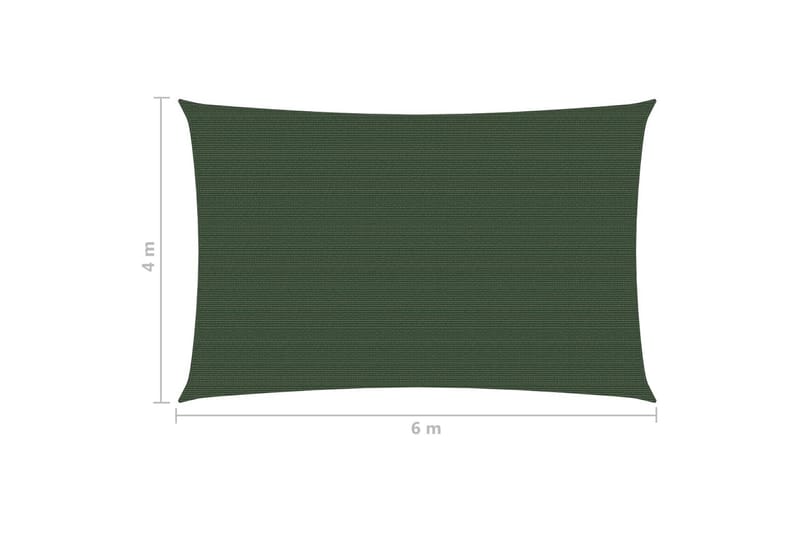 solsejl 4x6 m 160 g/m² HDPE mørkegrøn - Grøn - Havemøbler - Solafskærmning - Solsejl