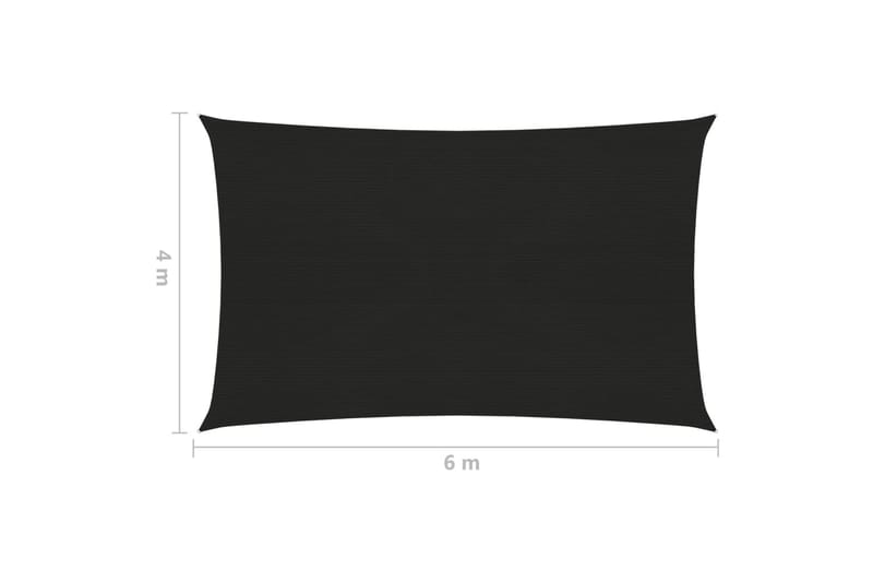 solsejl 4x6 m 160 g/m² HDPE sort - Sort - Havemøbler - Solafskærmning - Solsejl