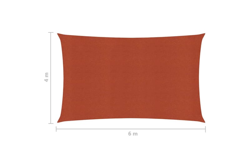 Solsejl 4x6 m 160 g/m² hdpe terrakottafarvet - Orange - Havemøbler - Solafskærmning - Solsejl