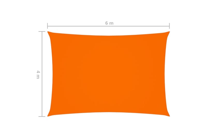 solsejl 4x6 m rektangulær oxfordstof orange - Orange - Havemøbler - Solafskærmning - Solsejl
