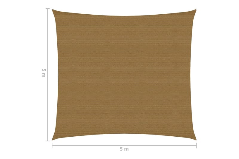 solsejl 5x5 m 160 g/m² HDPE gråbrun - Gråbrun - Havemøbler - Solafskærmning - Solsejl