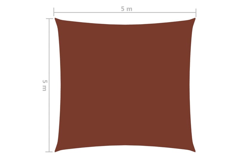 Solsejl 5x5 m Firkantet Oxfordstof Terrakotta - Orange - Solsejl