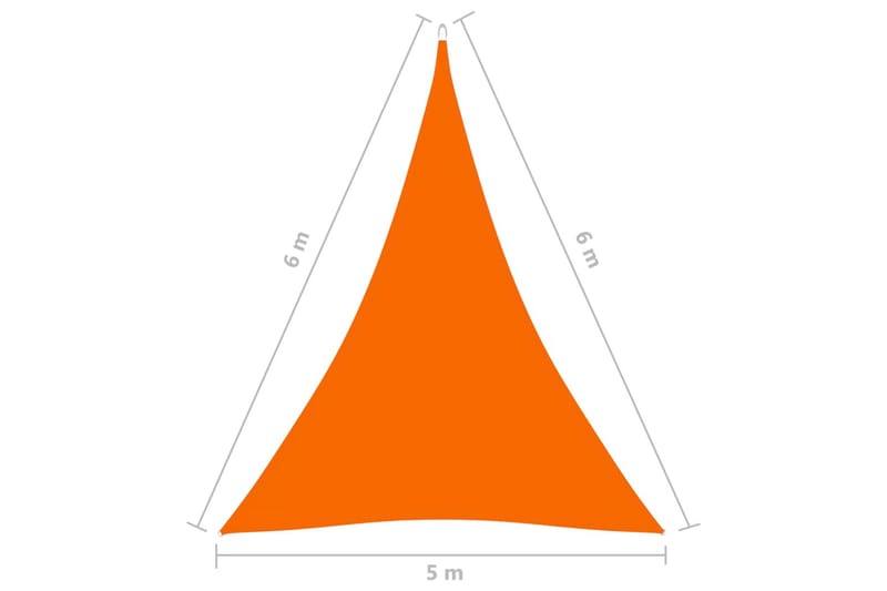solsejl 5x6x6 m trekantet oxfordstof orange - Orange - Havemøbler - Solafskærmning - Solsejl