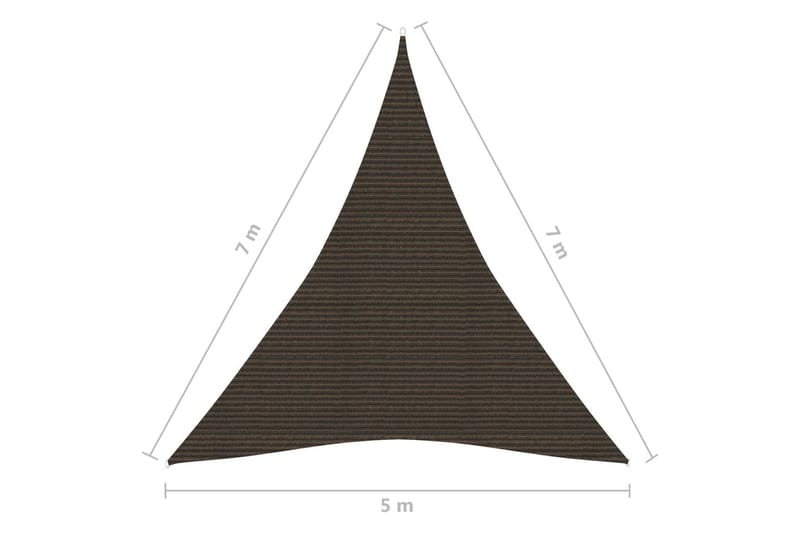 solsejl 5x7x7 m 160 g/m² HDPE brun - Brun - Havemøbler - Solafskærmning - Solsejl