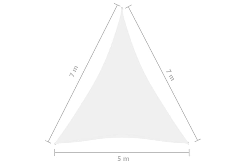 solsejl 5x7x7 m trekantet oxfordstof hvid - Hvid - Solsejl