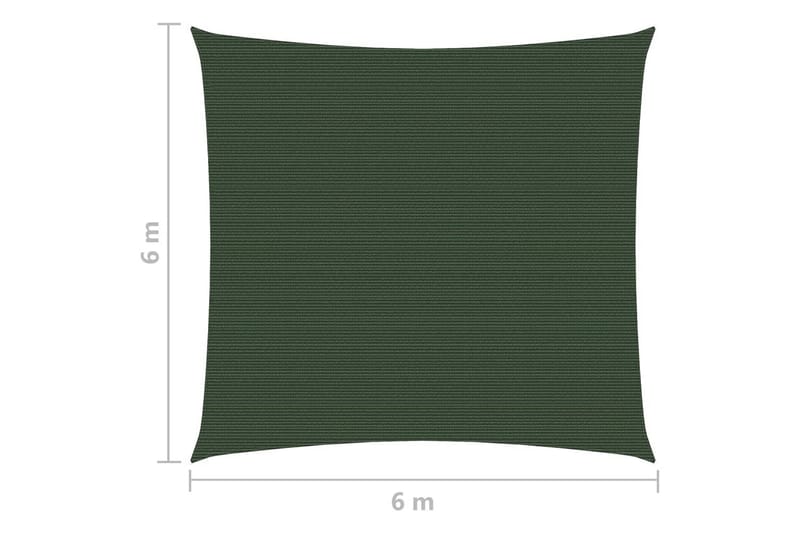 solsejl 6x6 m 160 g/m² HDPE mørkegrøn - Grøn - Havemøbler - Solafskærmning - Solsejl