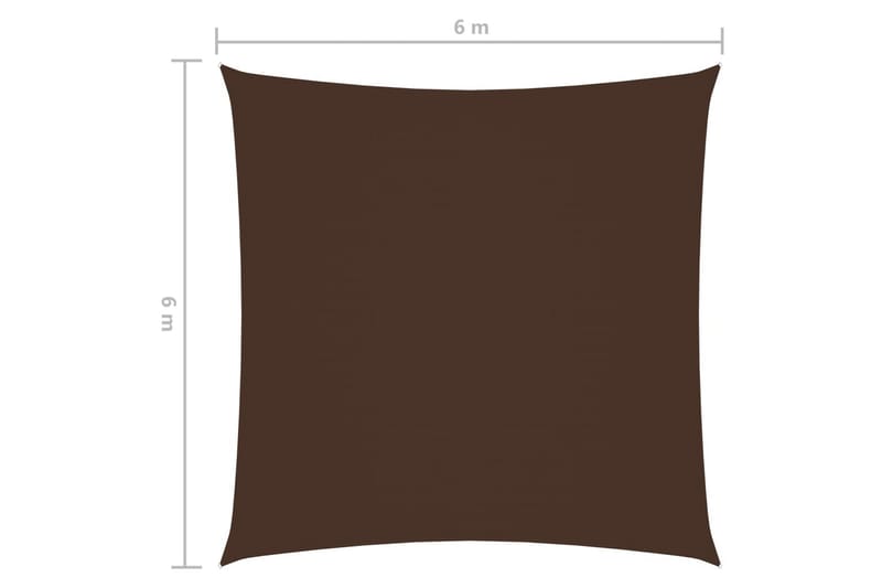 Solsejl 6x6 m Firkantet Oxfordstof Brun - Brun - Solsejl