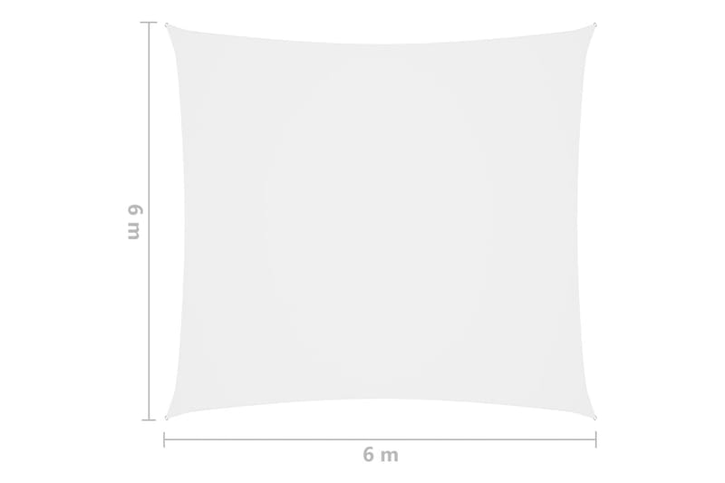 solsejl 6x6 m firkantet oxfordstof hvid - Hvid - Solsejl