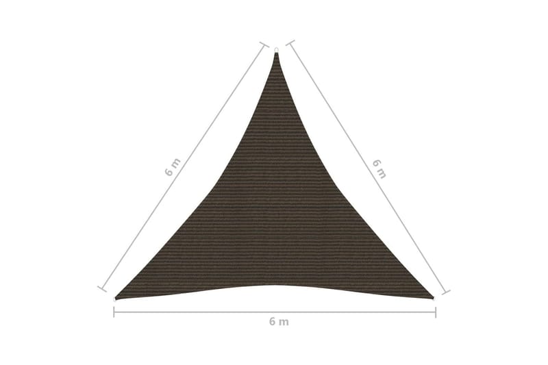 solsejl 6x6x6 m 160 g/m² HDPE brun - Brun - Havemøbler - Solafskærmning - Solsejl