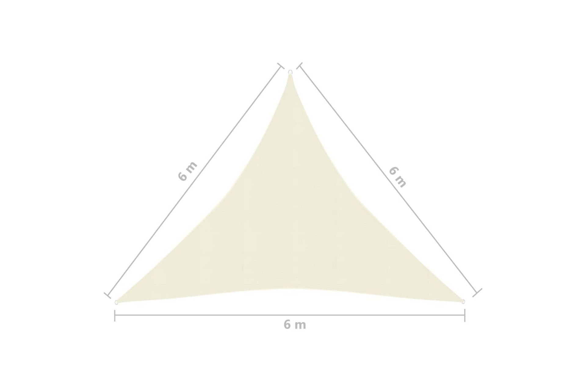 solsejl 6x6x6 m 160 g/m² HDPE cremefarvet - Creme - Havemøbler - Solafskærmning - Solsejl