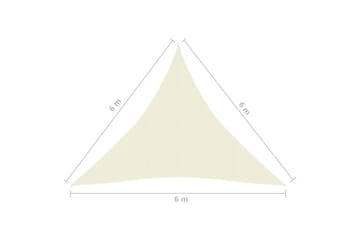 solsejl 6x6x6 m 160 g/m² HDPE cremefarvet - Creme - Havemøbler - Solafskærmning - Solsejl