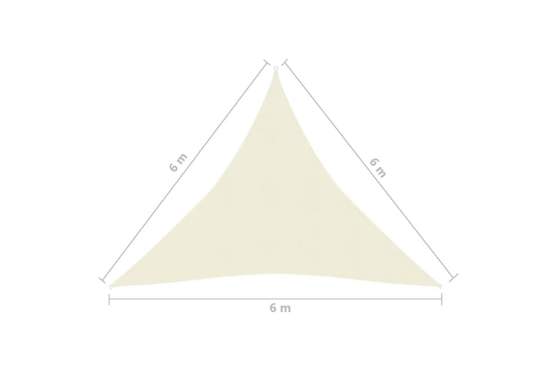 solsejl 6x6x6 m 160 g/m² HDPE cremefarvet - Creme - Solsejl