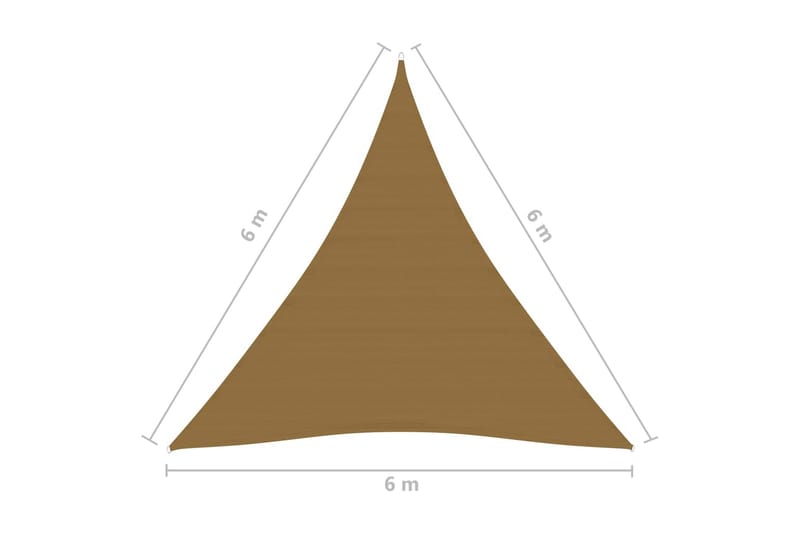 solsejl 6x6x6 m 160 g/m² HDPE gråbrun - Gråbrun - Havemøbler - Solafskærmning - Solsejl
