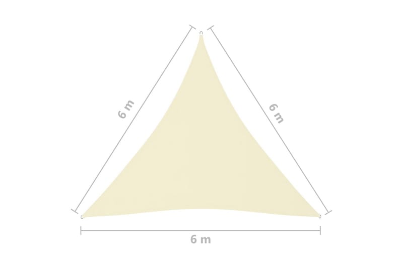 solsejl 6x6x6 m trekantet oxfordstof cremefarvet - Creme - Solsejl