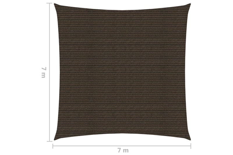 solsejl 7x7 m 160 g/m² HDPE brun - Brun - Havemøbler - Solafskærmning - Solsejl