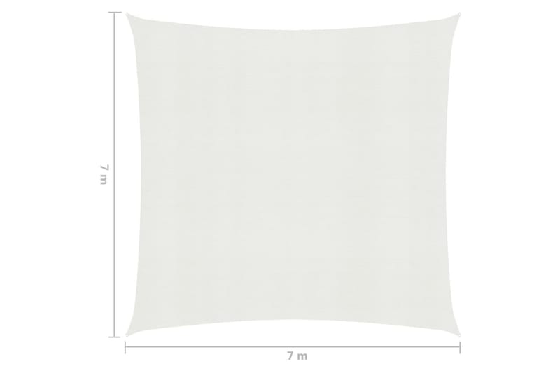 Solsejl 7x7 m 160 g/m² hdpe hvid - Hvid - Havemøbler - Solafskærmning - Solsejl