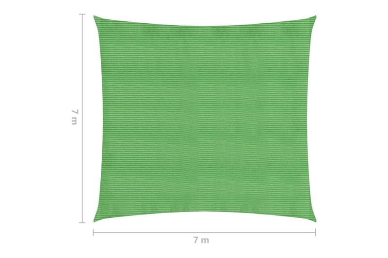 solsejl 7x7 m 160 g/m² HDPE lysegrøn - Grøn - Havemøbler - Solafskærmning - Solsejl