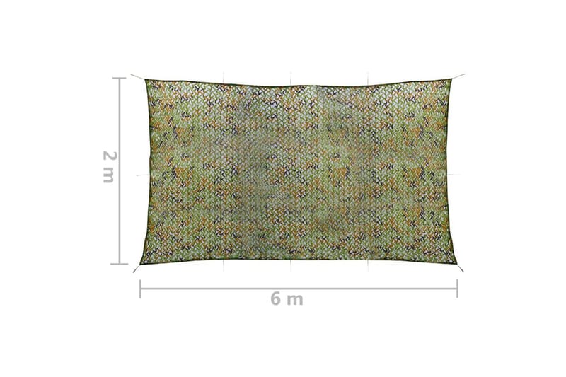 camouflagenet med opbevaringstaske 2x6 m grøn - Grøn - Havemøbler - Solafskærmning - Solsejl