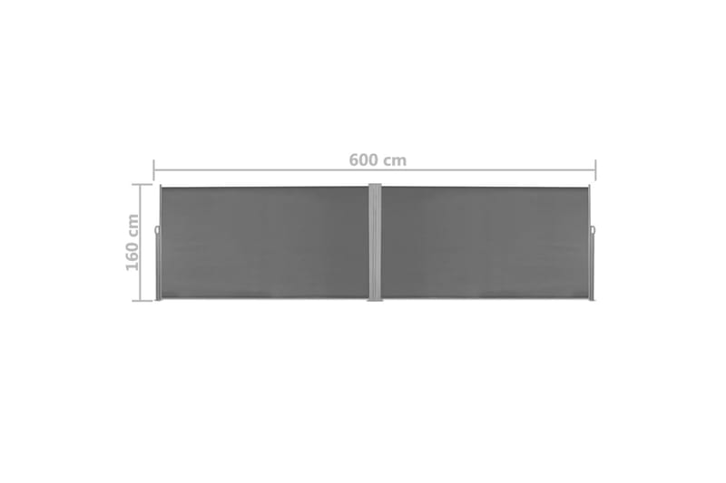 Sammenrullelig Læskærm 160X600 Cm Grå - Grå - Havemøbler - Solafskærmning - Solsejl
