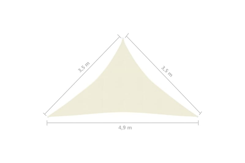 Solsejl 160 g/m² 3,5x3,5x4,9 m hdpe cremefarvet - Creme - Havemøbler - Solafskærmning - Solsejl