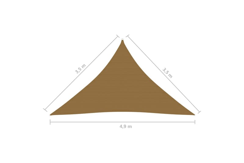 solsejl 160 g/m² 3,5x3,5x4,9 m HDPE gråbrun - Gråbrun - Solsejl