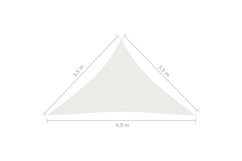 Solsejl 160 g/m² 3,5x3,5x4,9 m hdpe hvid - Hvid - Havemøbler - Solafskærmning - Solsejl