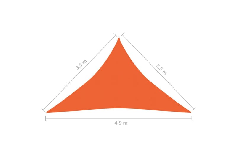 solsejl 160 g/m² 3,5x3,5x4,9 m HDPE orange - Orange - Solsejl