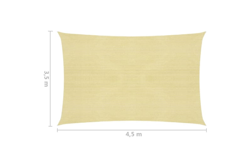 solsejl 160 g/m² 3,5x4,5 m HDPE beige - Beige - Solsejl