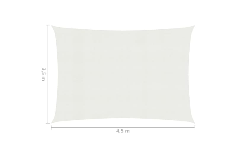 Solsejl 160 g/m² 3,5x4,5 m hdpe hvid - Hvid - Havemøbler - Solafskærmning - Solsejl