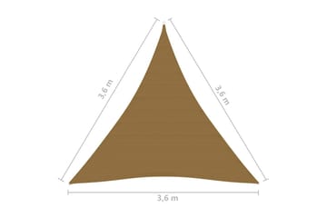 solsejl 160 g/m² 3,6x3,6x3,6 m HDPE gråbrun - Gråbrun - Havemøbler - Solafskærmning - Solsejl