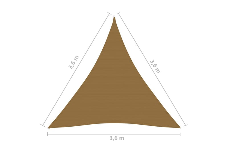 solsejl 160 g/m² 3,6x3,6x3,6 m HDPE gråbrun - Gråbrun - Havemøbler - Solafskærmning - Solsejl