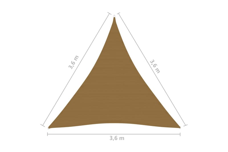 solsejl 160 g/m² 3,6x3,6x3,6 m HDPE gråbrun - Gråbrun - Solsejl