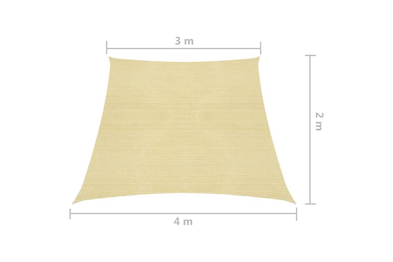 solsejl 160 g/m² 3/4x2 m HDPE beige - Beige - Solsejl