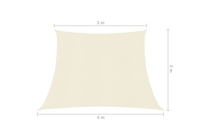 solsejl 160 g/m² 3/4x2 m HDPE cremefarvet - Creme - Solsejl