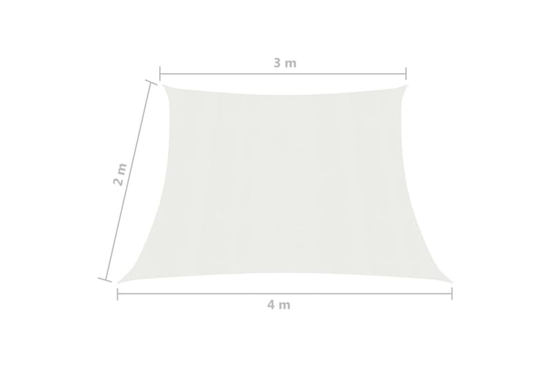 Solsejl 160 g/m² 3/4x2 m hdpe hvid - Hvid - Solsejl