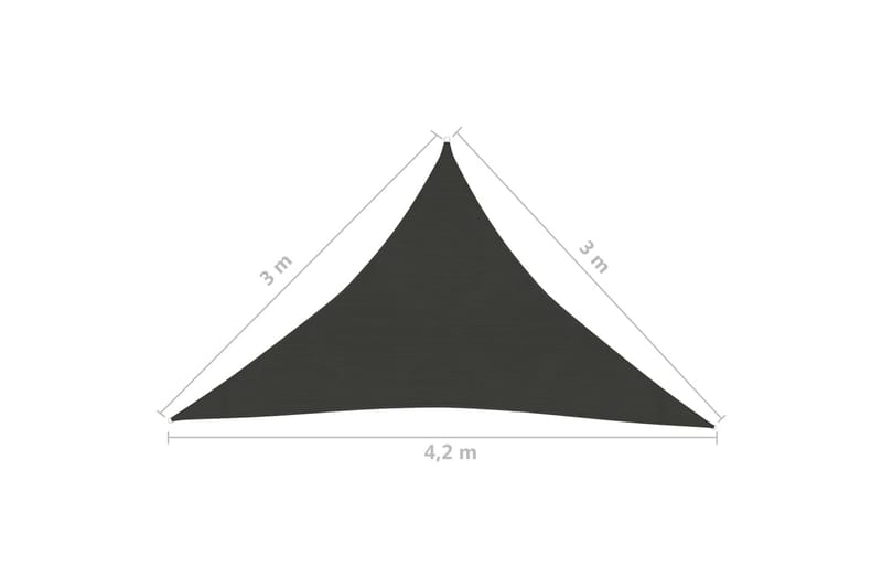 solsejl 160 g/m² 3x3x4,2 m HDPE antracitgrå - Antracit - Solsejl