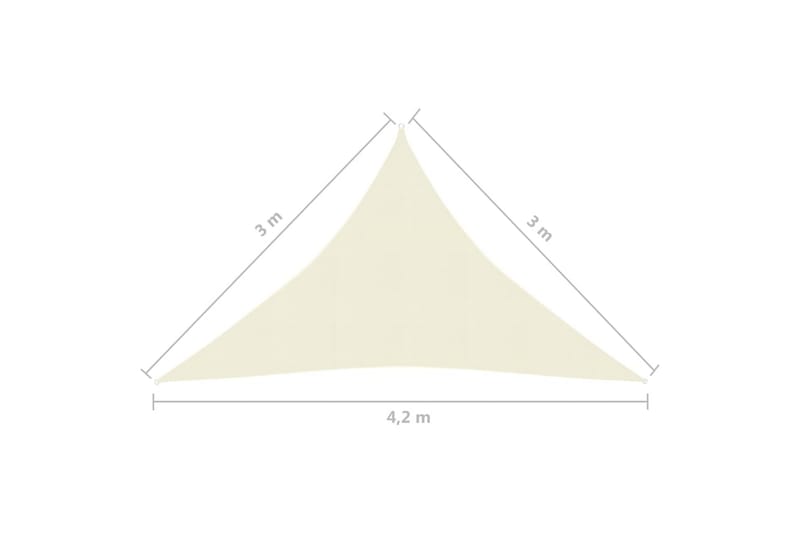 Solsejl 160 g/m² 3x3x4,2 m hdpe cremefarvet - Creme - Havemøbler - Solafskærmning - Solsejl