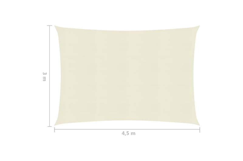 Solsejl 160 g/m² 3x4,5 m hdpe cremefarvet - Creme - Havemøbler - Solafskærmning - Solsejl