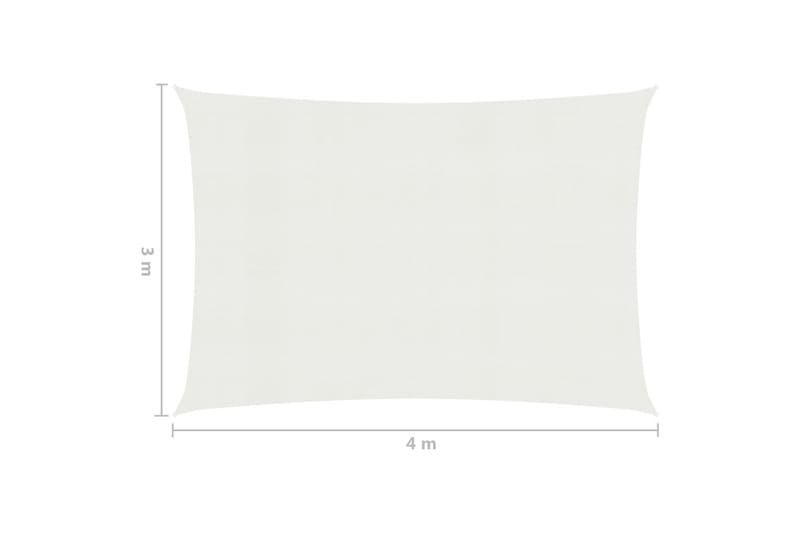 Solsejl 160 g/m² 3x4 m hdpe hvid - Hvid - Havemøbler - Solafskærmning - Solsejl