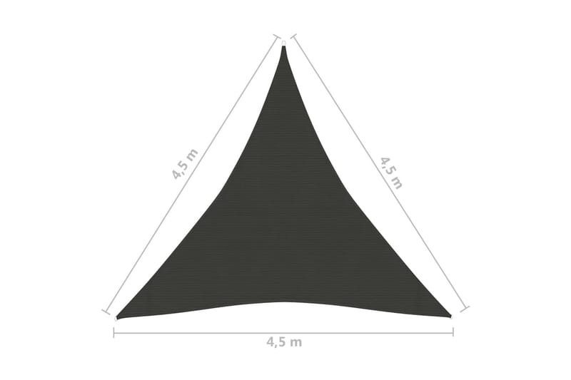 solsejl 160 g/m² 4,5x4,5x4,5 m HDPE antracitgrå - Antracit - Havemøbler - Solafskærmning - Solsejl