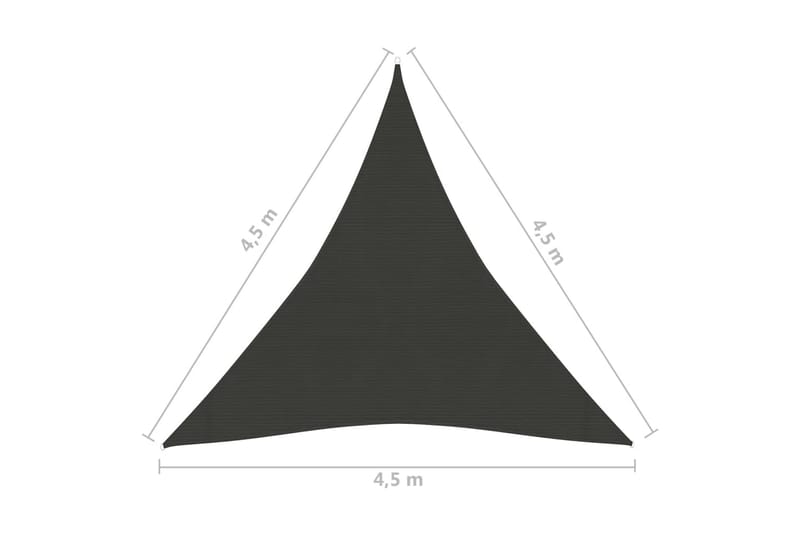 solsejl 160 g/m² 4,5x4,5x4,5 m HDPE antracitgrå - Antracit - Solsejl